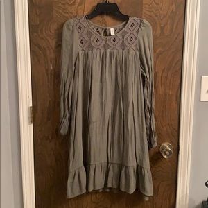 Dark Olive Long Sleeved Dress